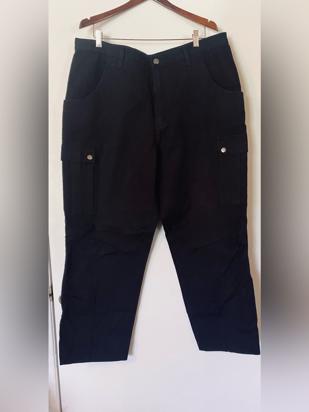 VTG Harley Davidson Motorcycle Biker Cargo Pants Black 40x33